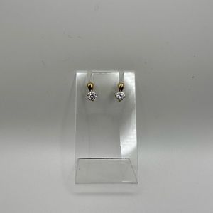 14k hge cz drop earrings post back vintage